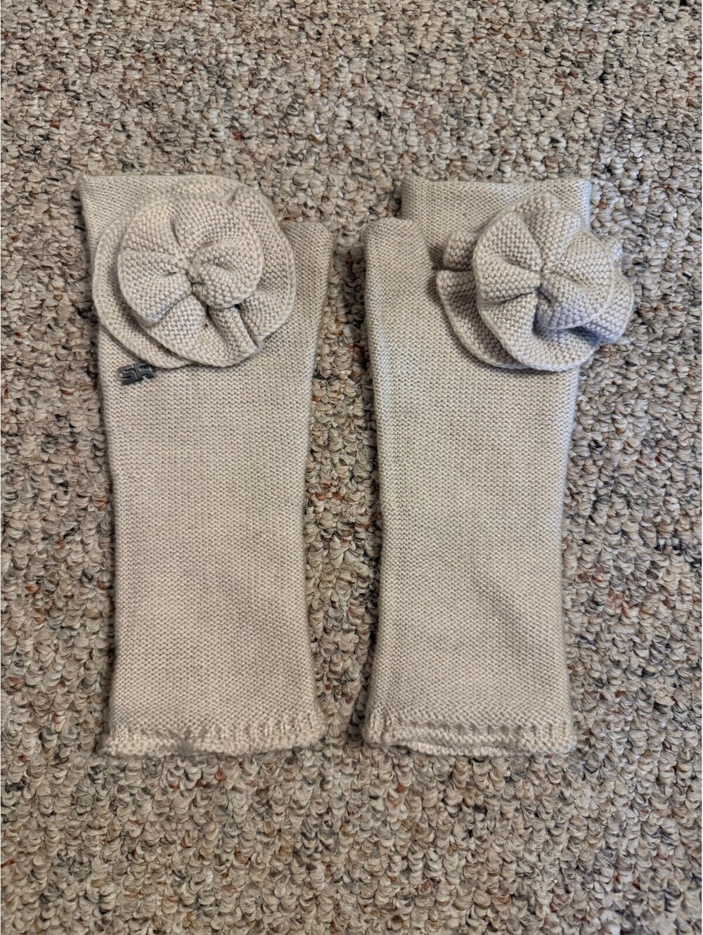 Sonia Rykiel 100% Wool biege fingerless gloves made in italy